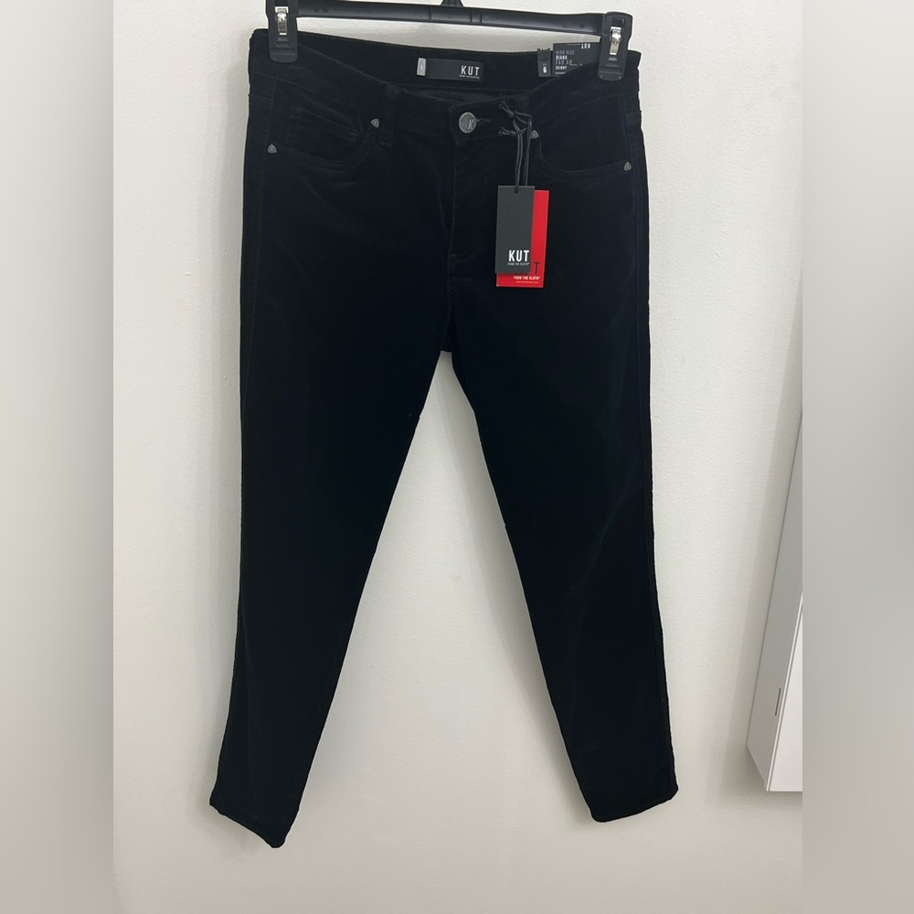 Kut from the Kloth Black Straight Leg Corduroy Women's Jeans - Picture 14 of 16